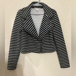 Knitworks Striped Moto Jacket- Girls Size 8